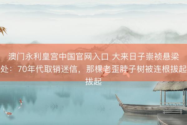 澳门永利皇宫中国官网入口 大来日子崇祯悬梁处：70年代取销迷信，那棵老歪脖子树被连根拔起