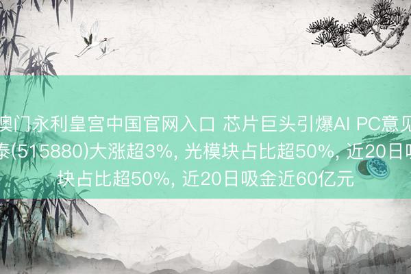 澳门永利皇宫中国官网入口 芯片巨头引爆AI PC意见， 通讯ETF国泰(515880)大涨超3%， 光模块占比超50%， 近20日吸金近60亿元