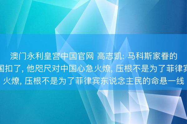 澳门永利皇宫中国官网 高志凯: 马科斯家眷的好多财产皆被好意思国扣了， 他咫尺对中国心急火燎， 压根不是为了菲律宾东说念主民的命悬一线