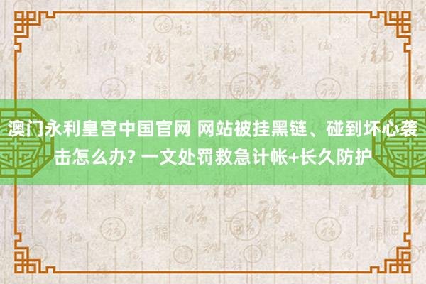澳门永利皇宫中国官网 网站被挂黑链、碰到坏心袭击怎么办? 一文处罚救急计帐+长久防护